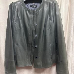 Elie tahari muted green leather